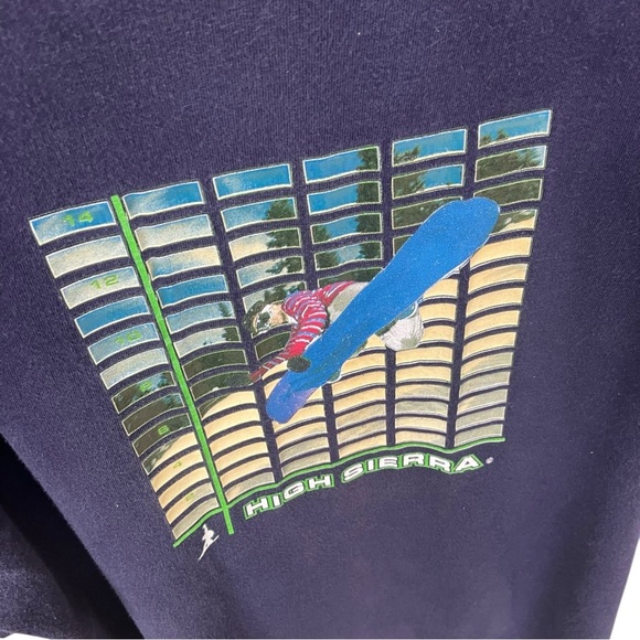 Gently Used High Sierra Men's Blue and Gray Snowboard Long Sleeve Tee - Picture 2 of 5